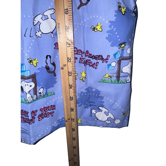 Peanuts Snoopy Scrub Top Cartoon Print M Blue 65% Polyester 35% Cotton - Picture 6 of 7